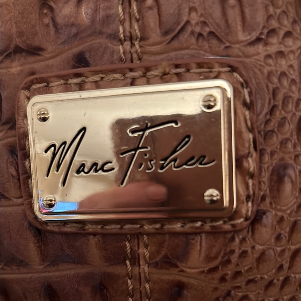 Marc Fisher Brown Crocodile Embossed Tote - Picture 2 of 13